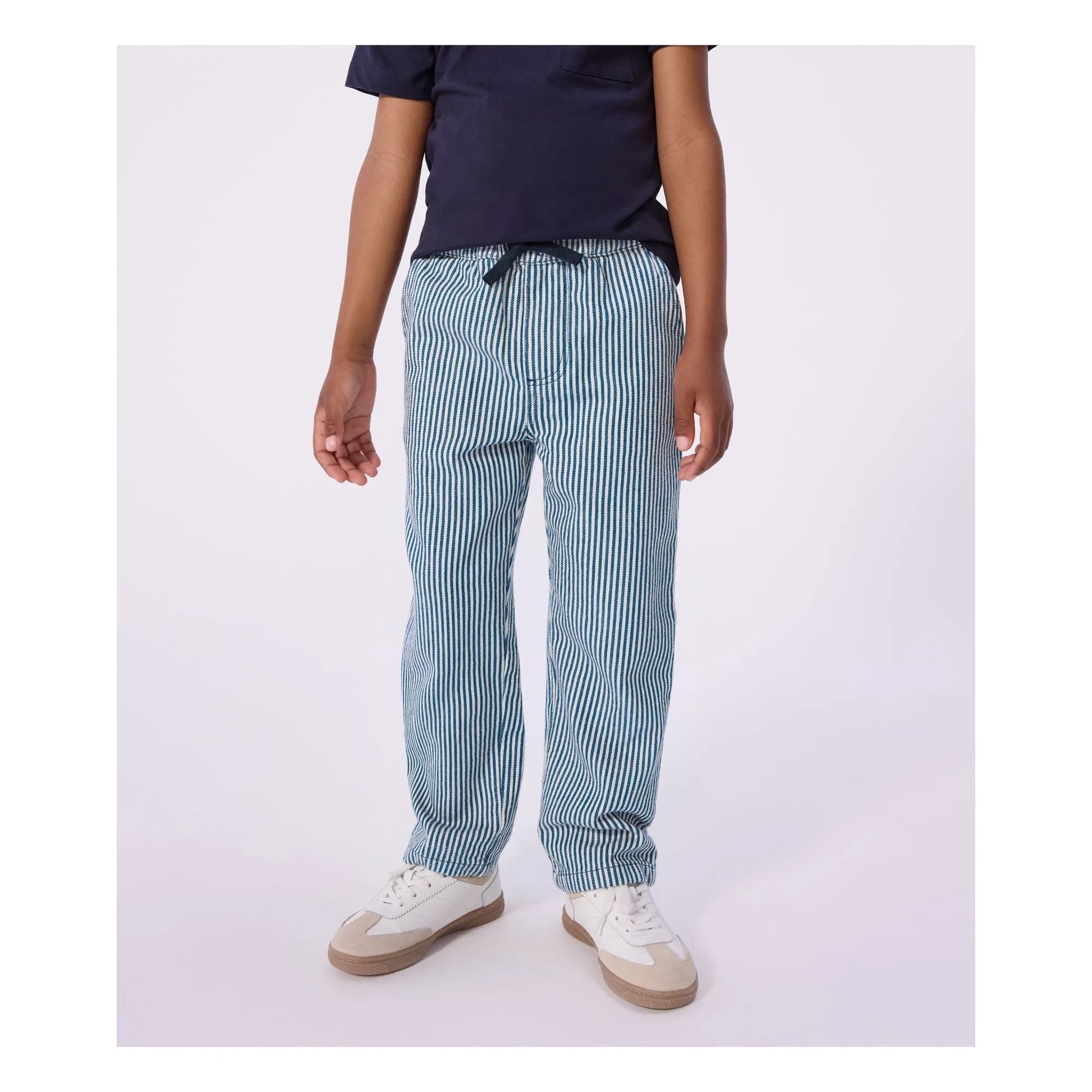 Petit Bateau - Organic Cotton Striped Trousers | Blue