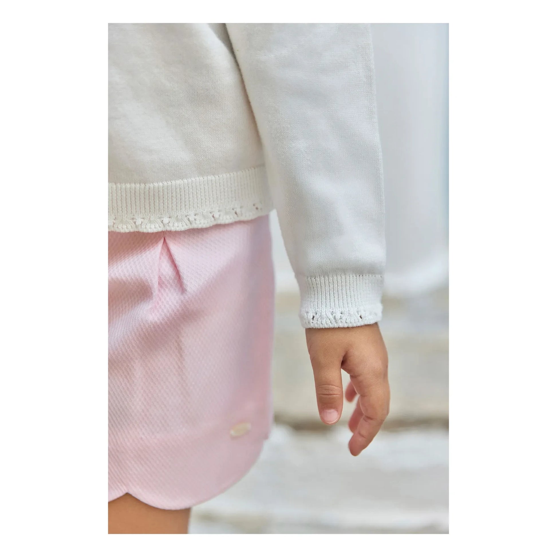 Tartine et Chocolat - Flower Embroidered Sweater | Ecru