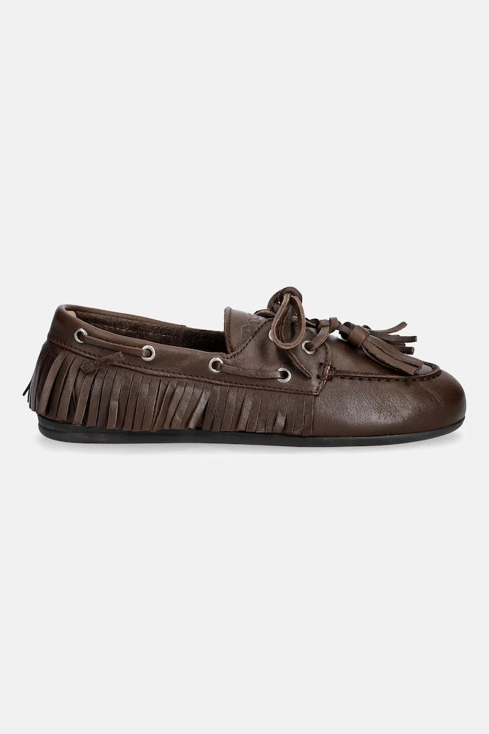 Posa Kadın Süet Mokasen Boat Loafer Native Tassel
