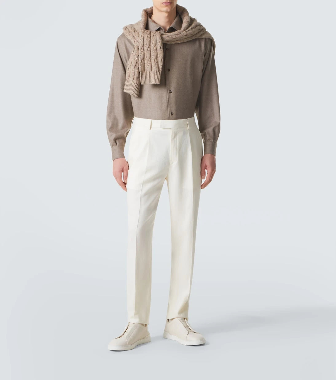 Zegna - Linen straight pants