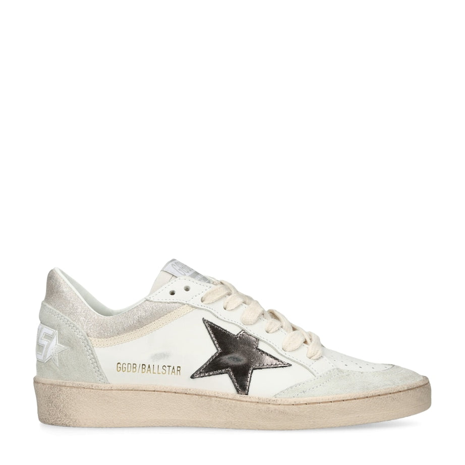 Golden Goose Beige Leather Ball Star Sneakers