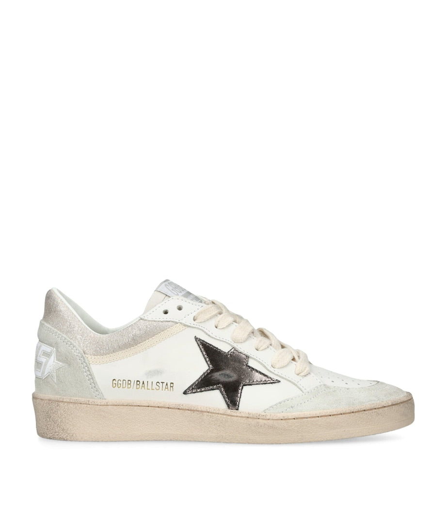 Golden Goose Beige Leather Ball Star Sneakers