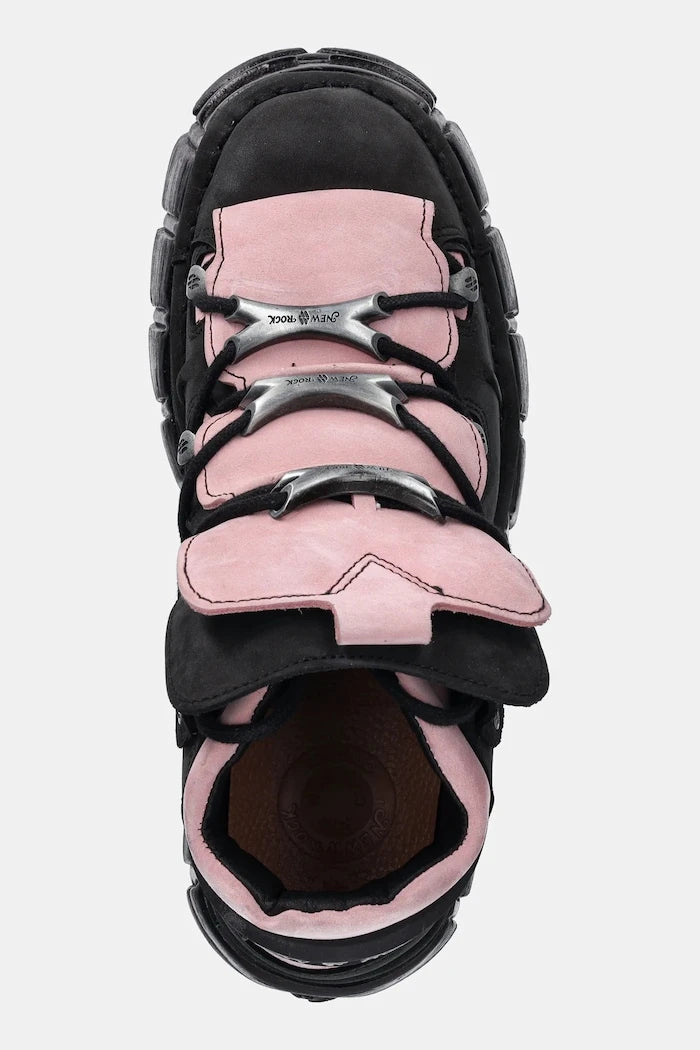 Nubuk New Rock Nobuck Negro + Nobuck Rosa + Tower Negro Lateral
