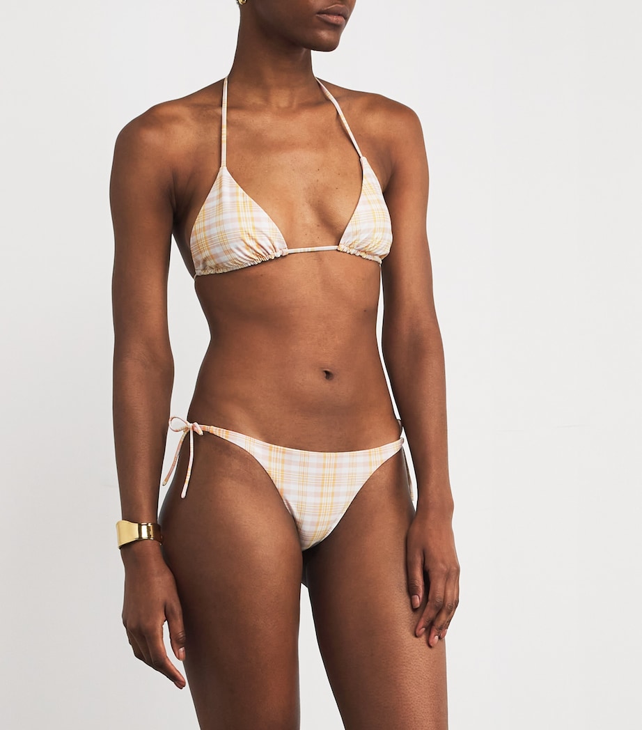 Faithfull the Brand Multi Check Side-Tie Bikini Bottoms