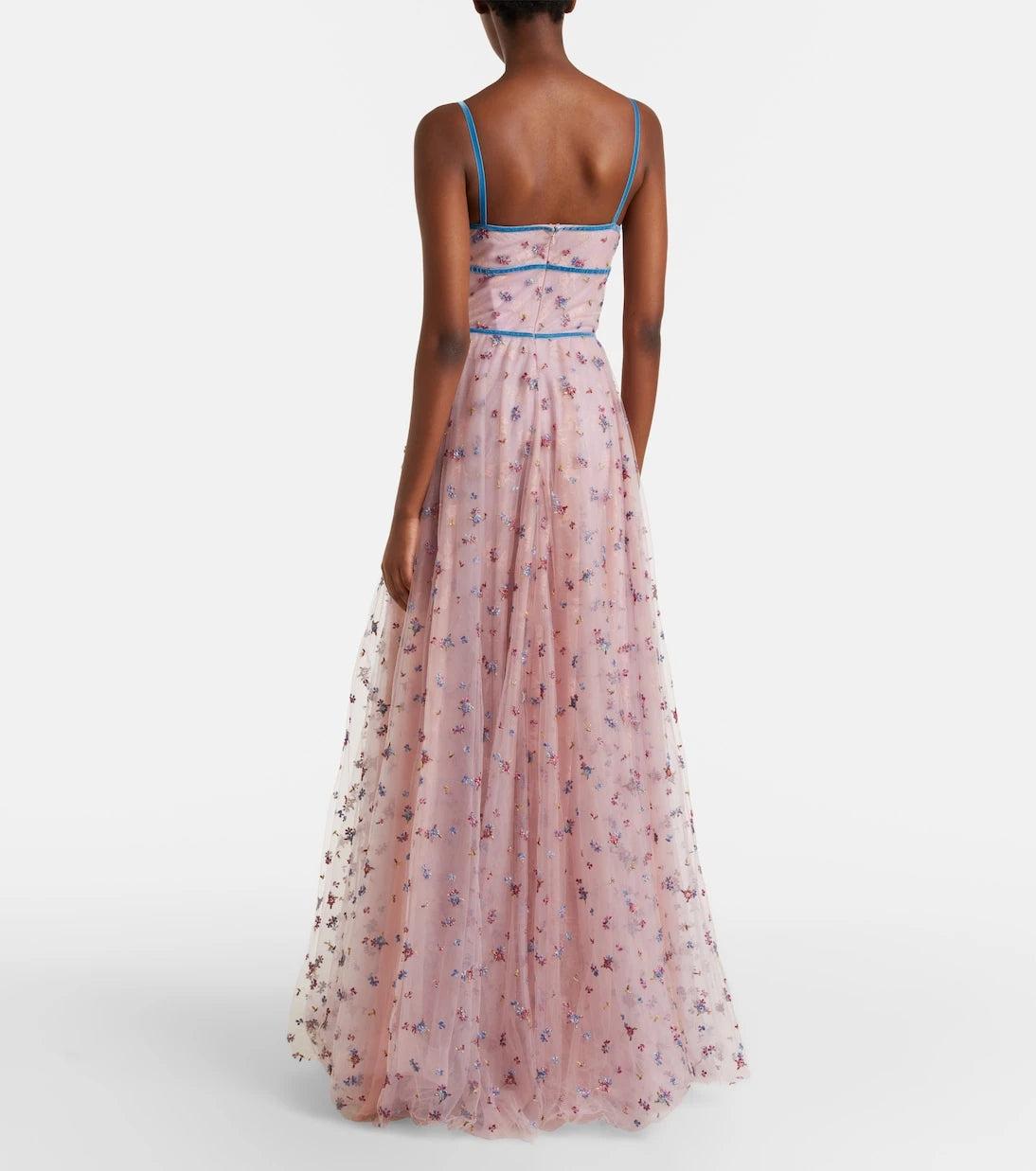 Costarellos - Floral lace-trimmed tulle gown
