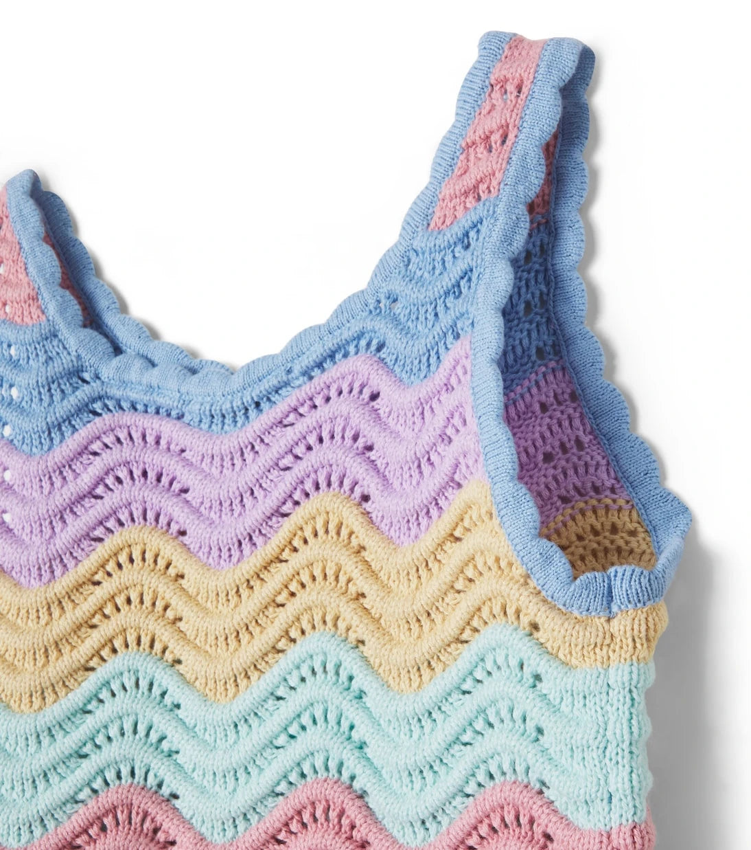 Stella McCartney Kids - Scalloped striped cotton tank top