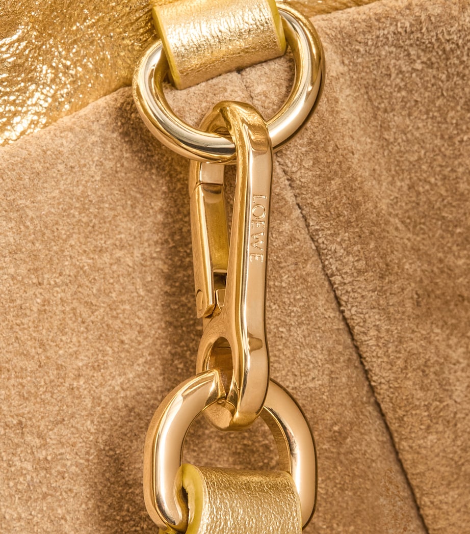 Gold Medium Leather Scales Flamenco Clutch