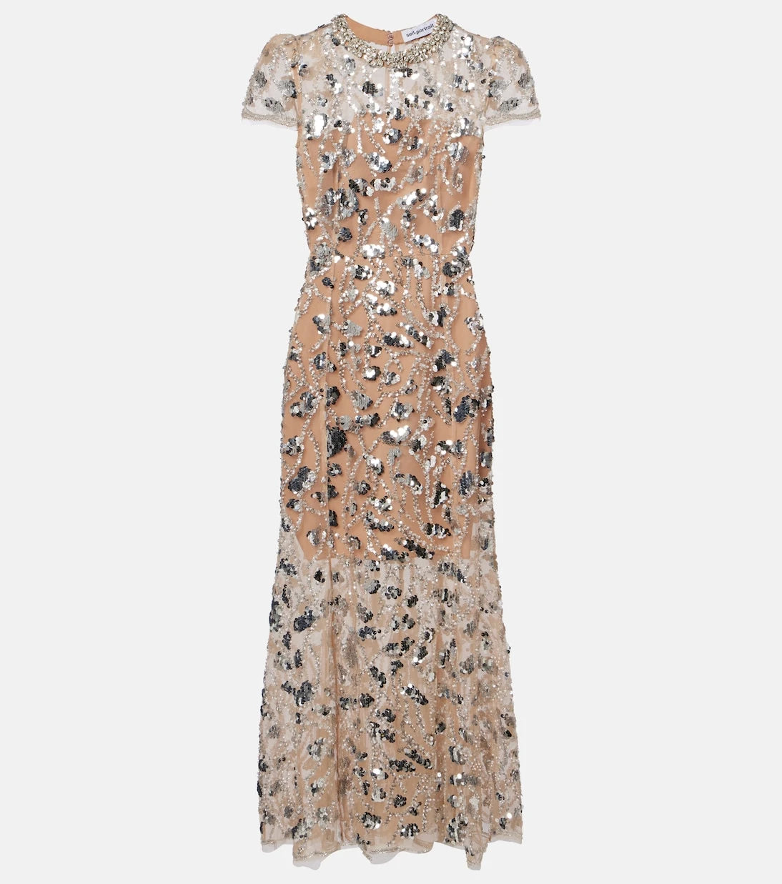 Self-Portrait - Sheer sequined cocktail dress
