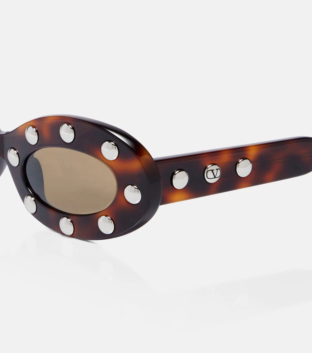 Valentino - VLogo studded oval sunglasses