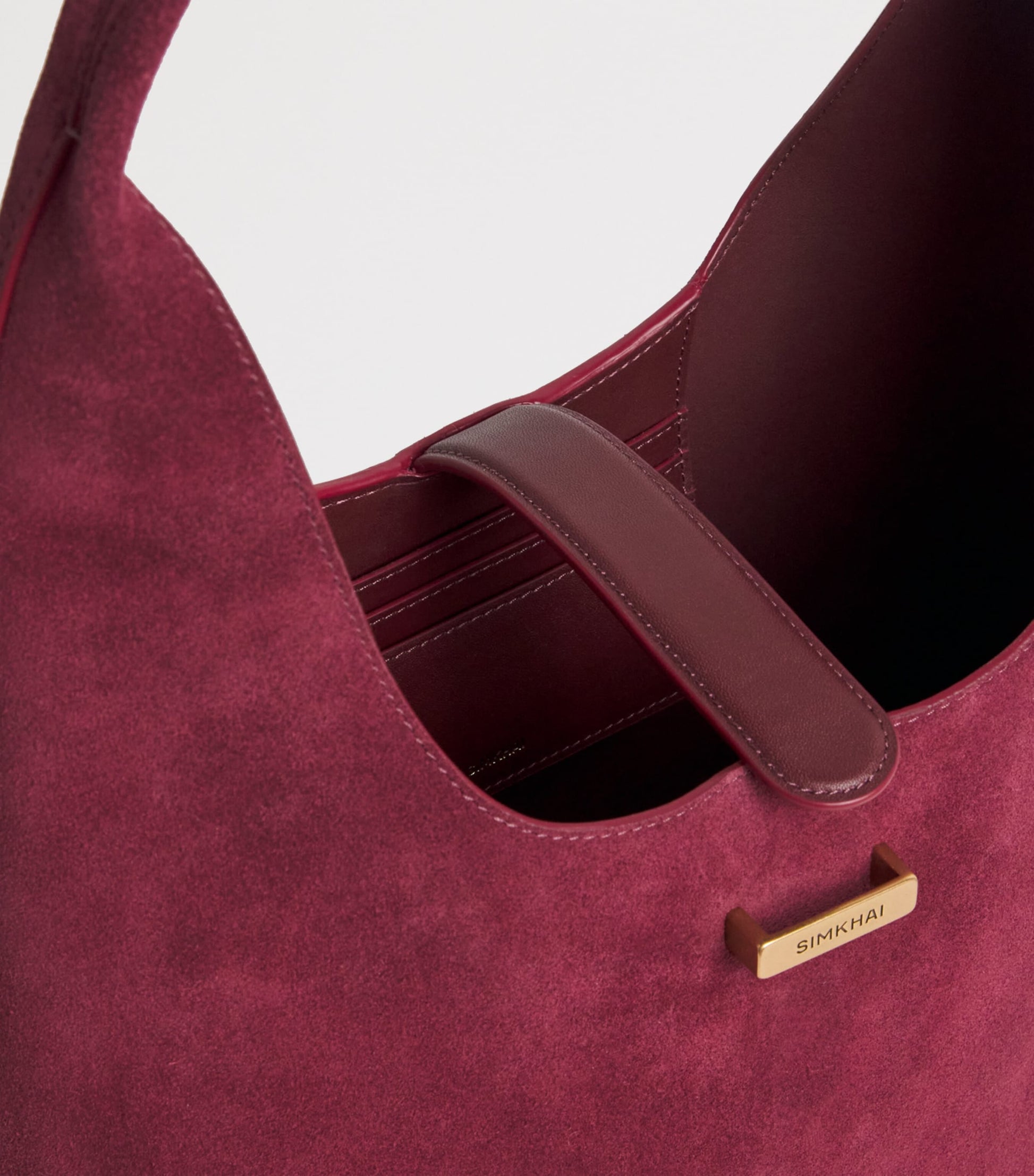 Simkhai Red Suede Khai Shoulder Bag