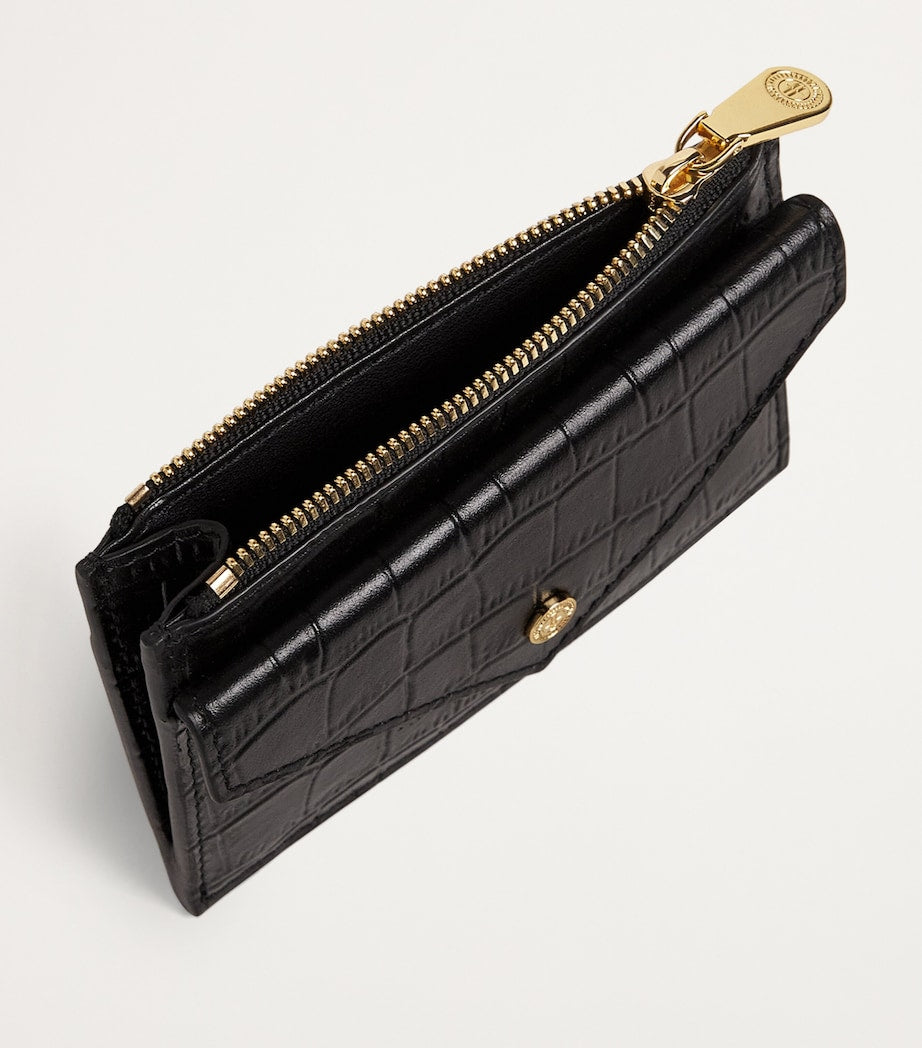 Harrods Black Leather Zip-Up Card Holder