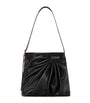 Leather Draped Tote Bag