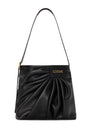 Leather Draped Tote Bag