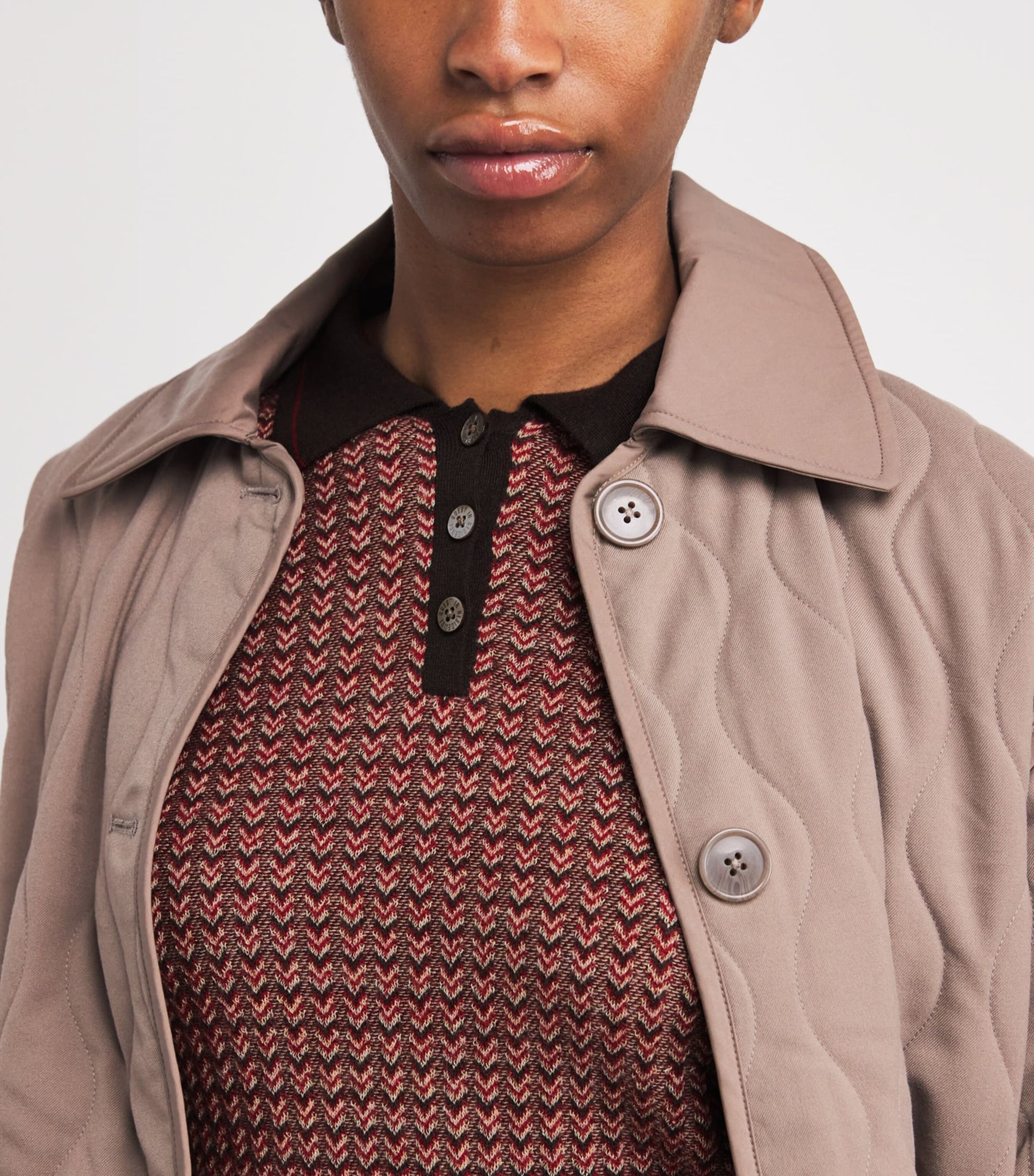 Guest In Residence Red Cashmere Shrunken Polo Shirt