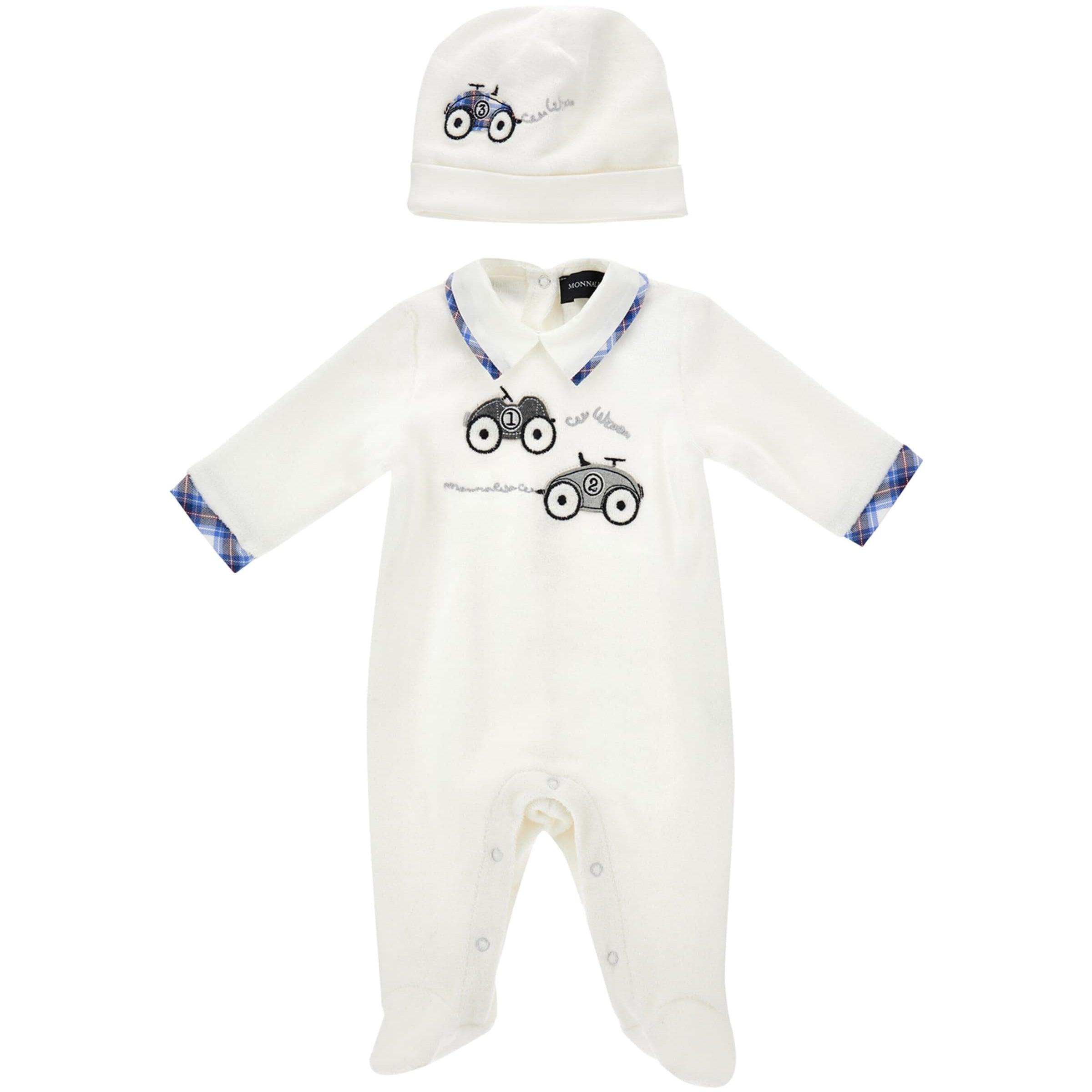 Embroidered Car All-In-One and Hat Set (1-9 Months)