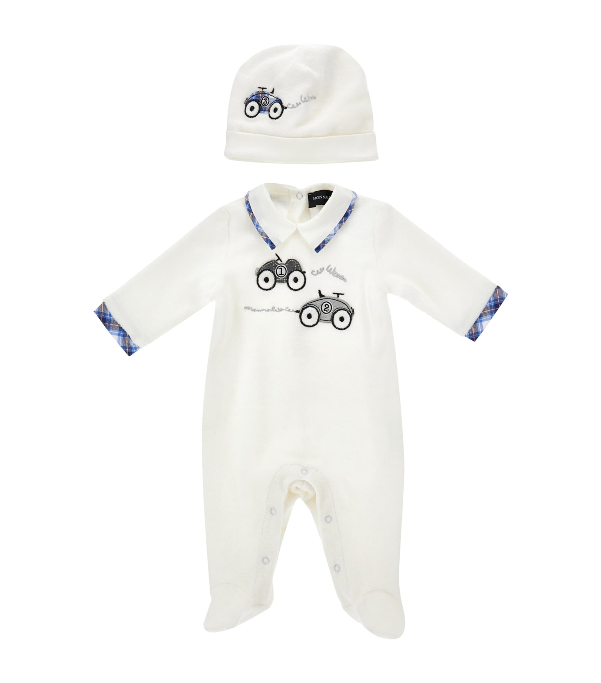 Embroidered Car All-In-One and Hat Set (1-9 Months)