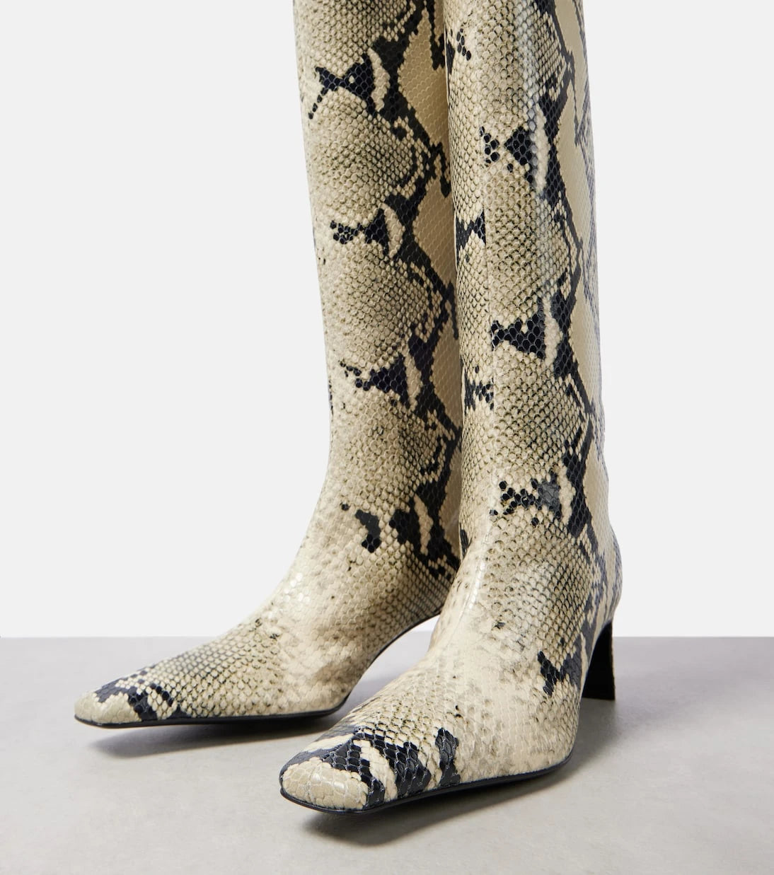 Khaite - Ona 55 snake-effect leather knee-high boots
