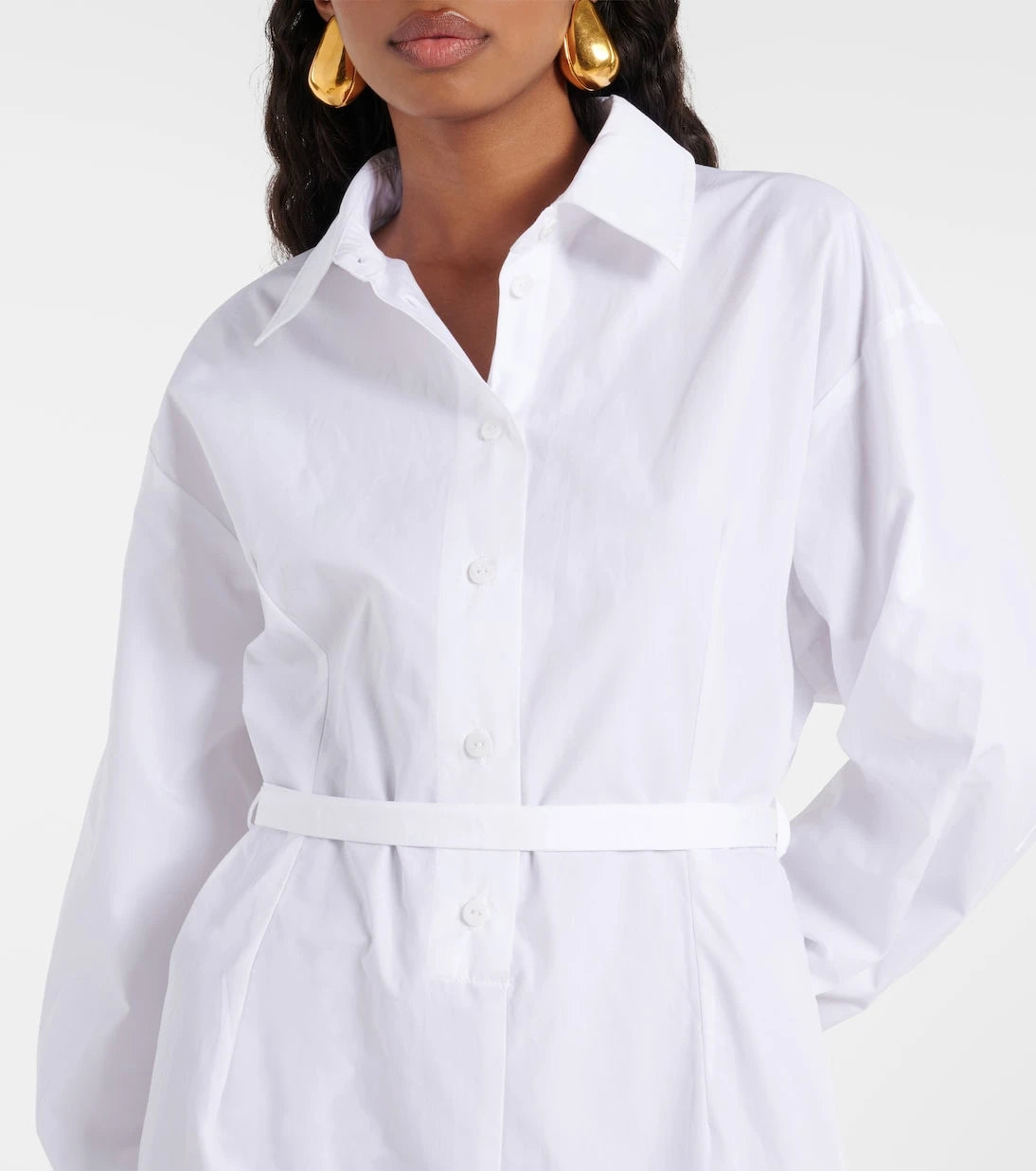 Patou - Ruffled cotton shirt dress