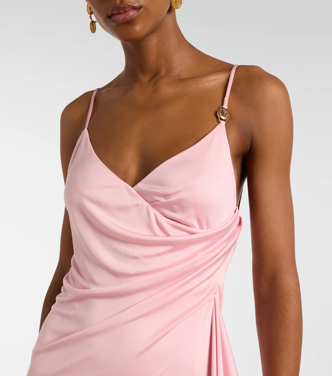 Versace - Medusa gathered jersey gown