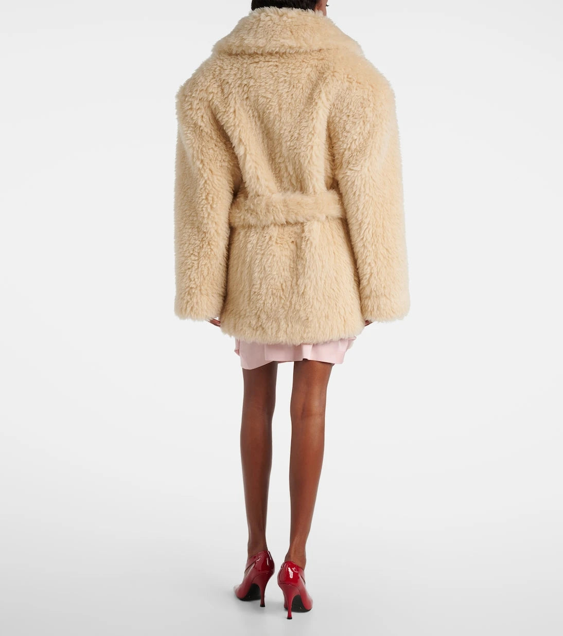 Stella McCartney - Wool-blend teddy wrap coat