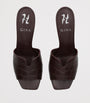 Leather Croc-Embossed Arles Mules WINE