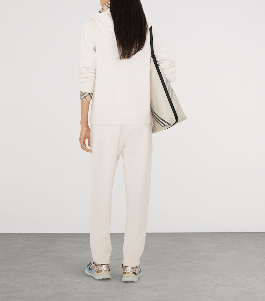 Burberry White Cashmere-Blend Zip-Up Hoodie