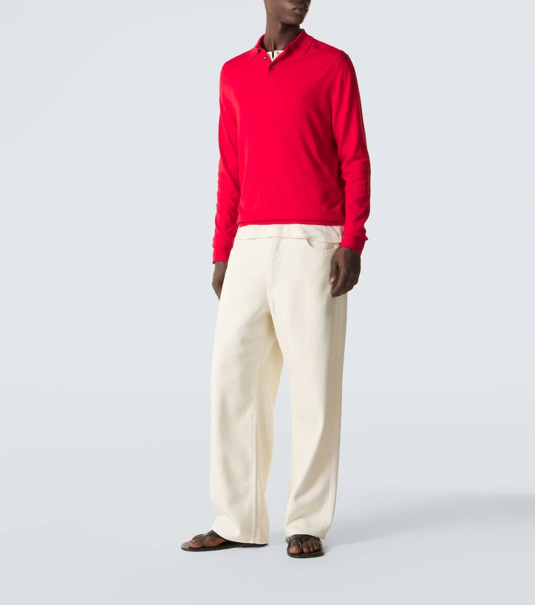 Auralee - Silk denim wide-leg pants