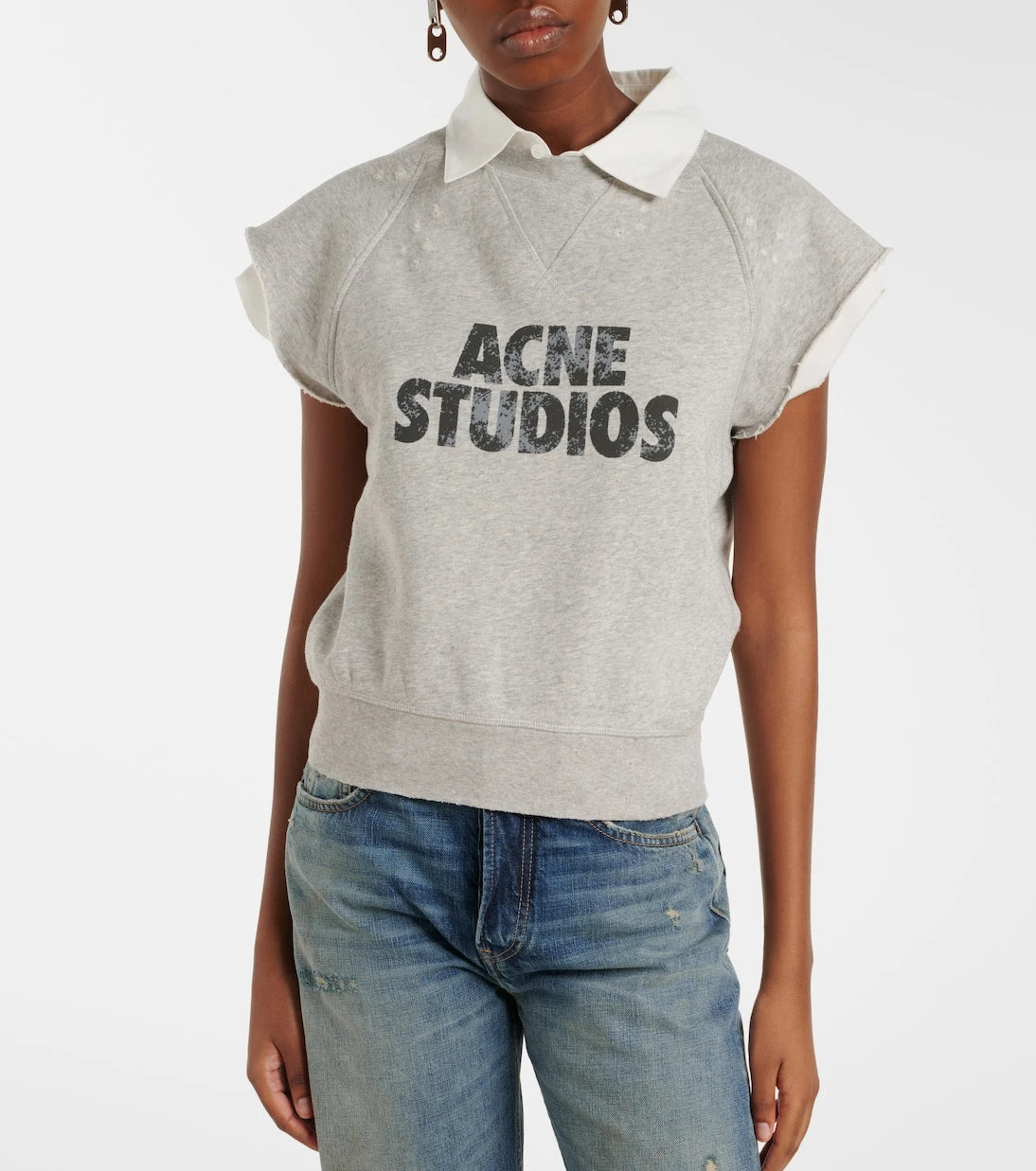 Acne Studios - Layered logo cotton fleece vest