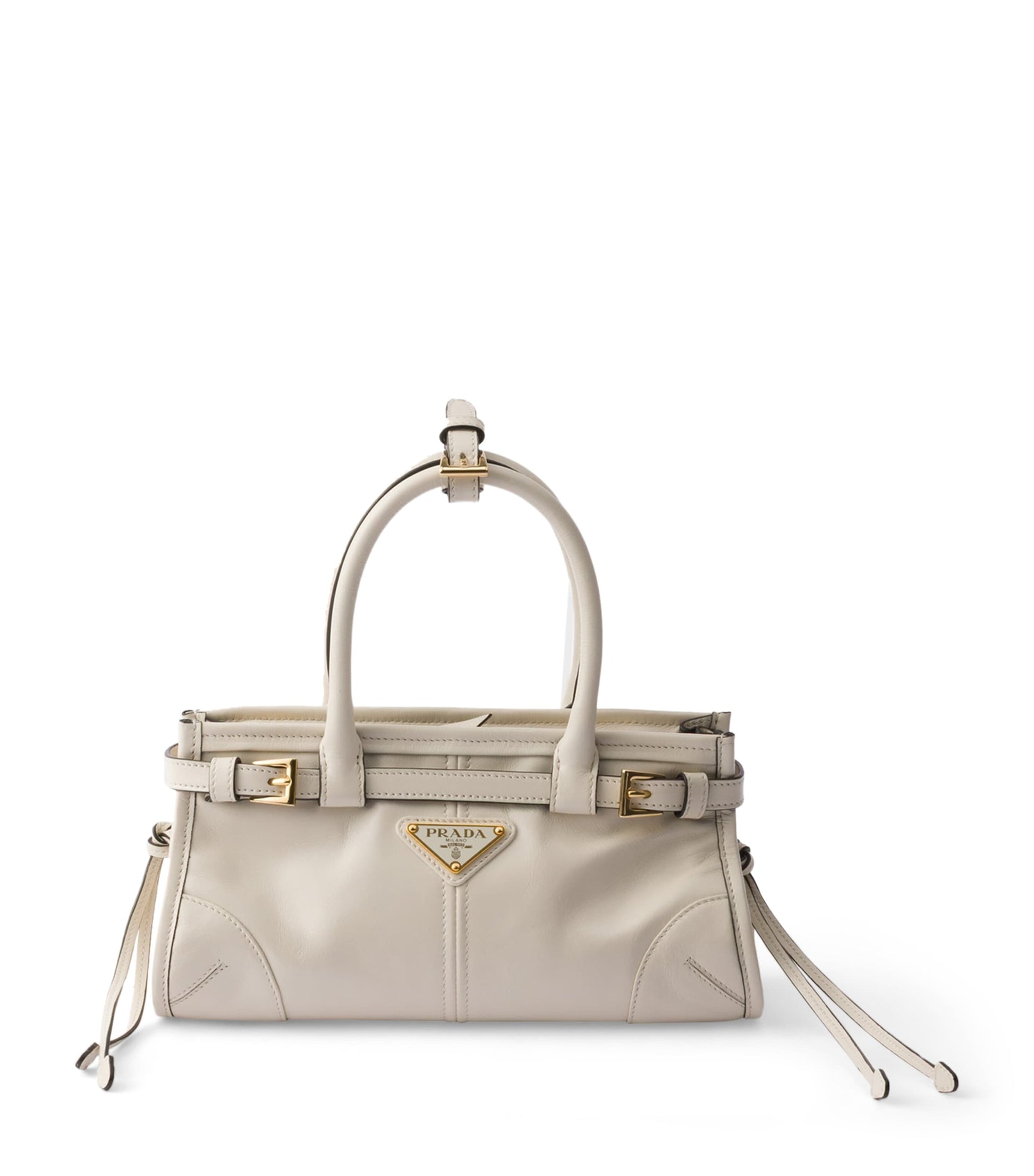 Prada White Mini Leather Bonnie Shoulder Bag