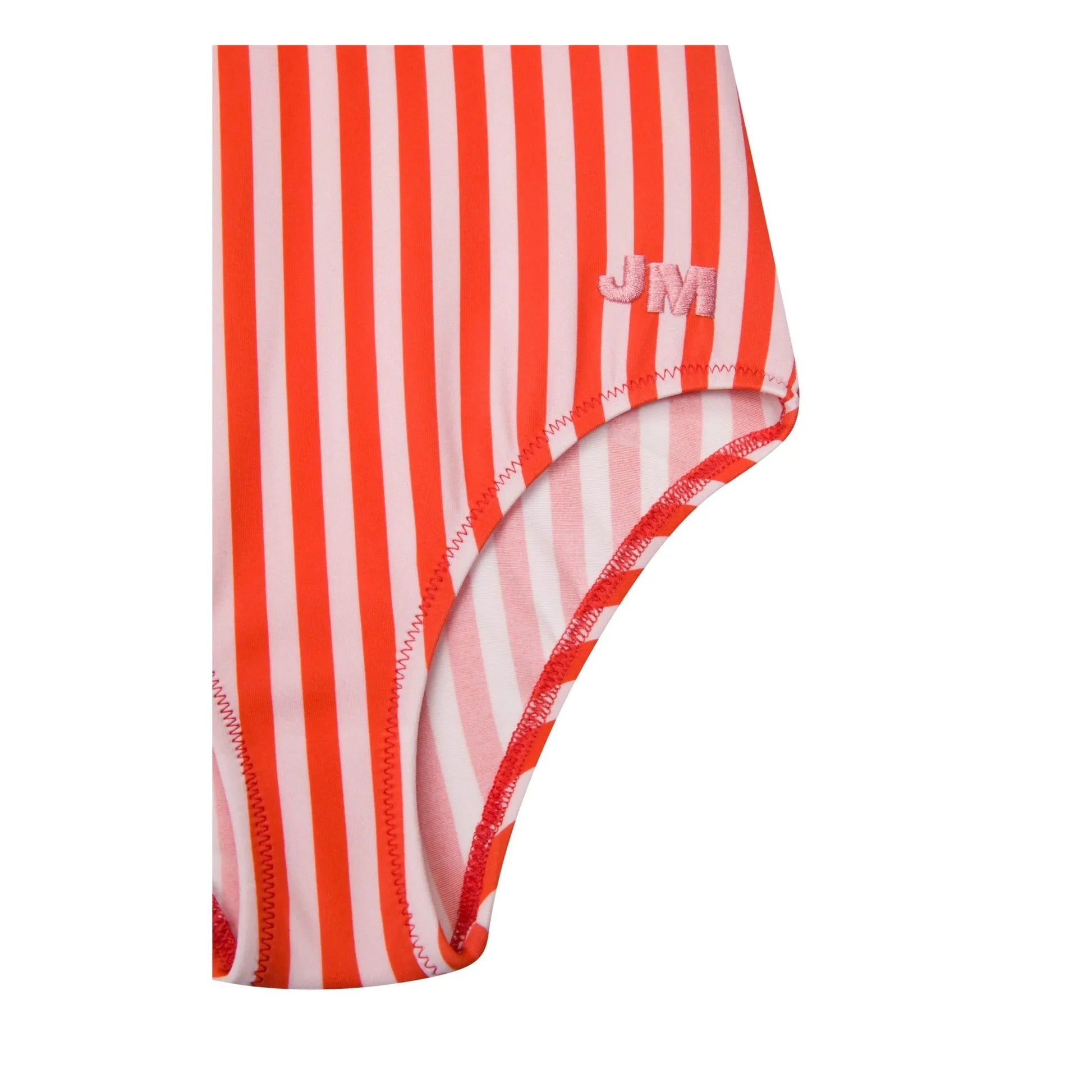 Jera Mini - Striped Ruffle Swimsuit | Red