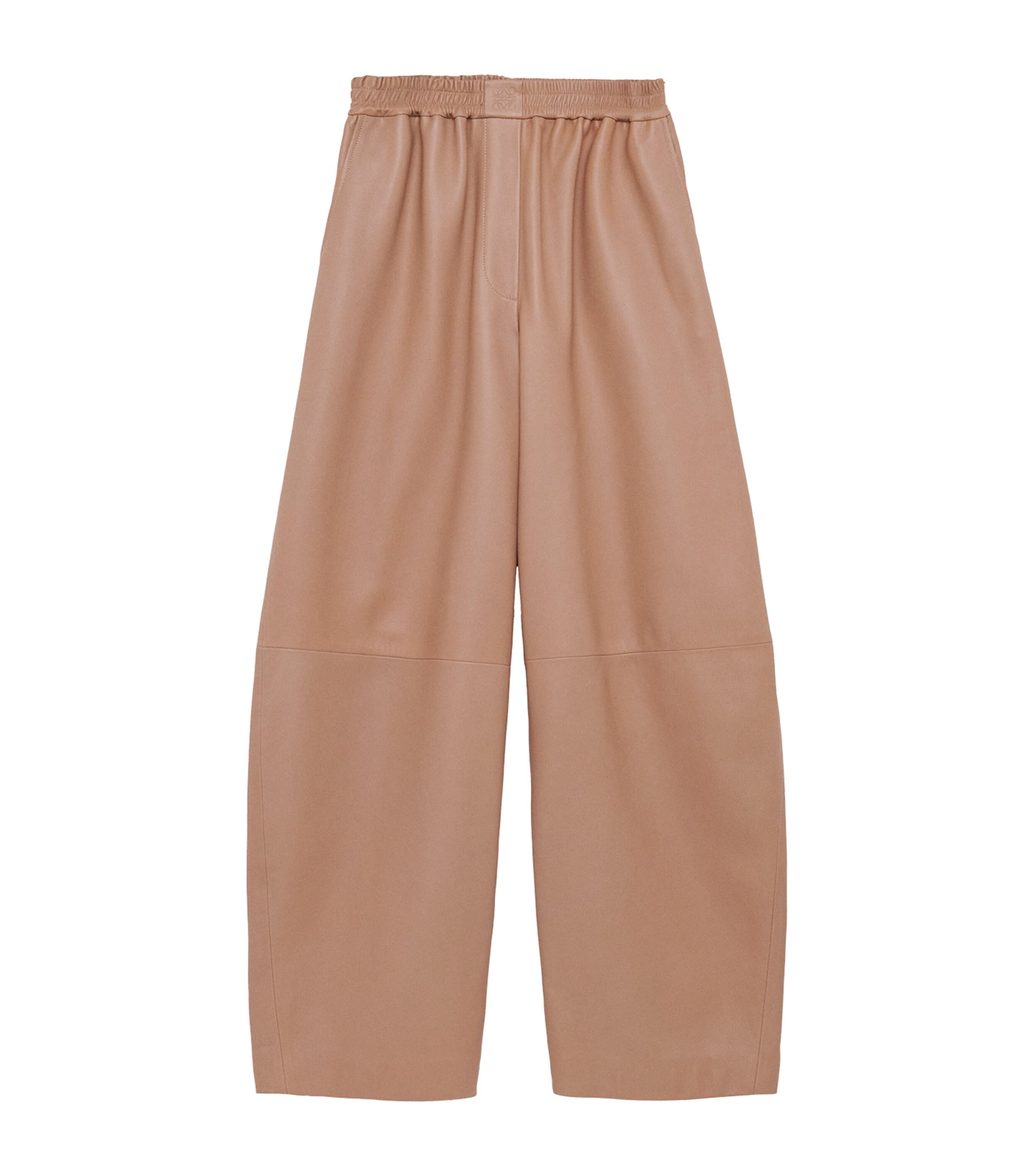 LOEWE Beige Leather Barrel Trousers
