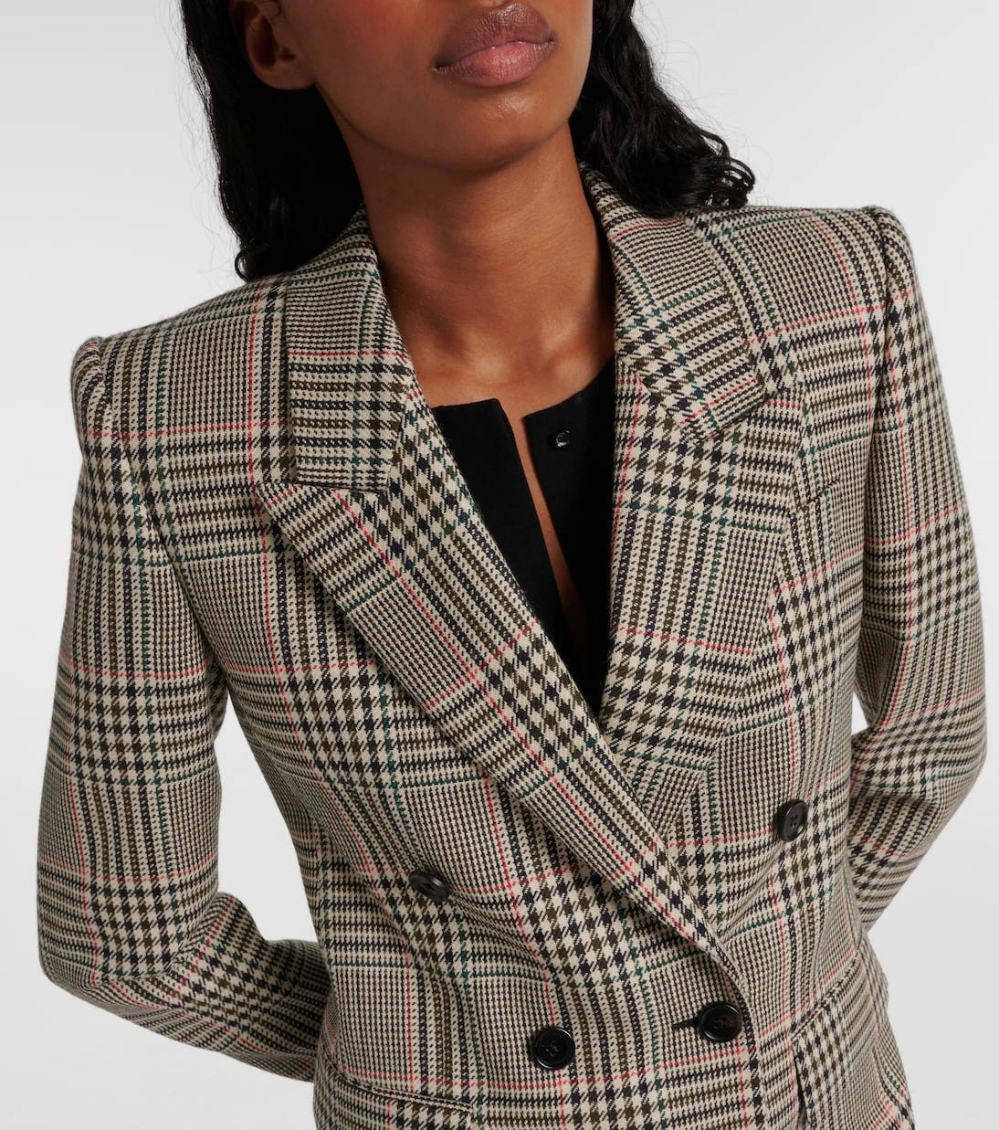 Chloé - Double-breasted checked wool blazer