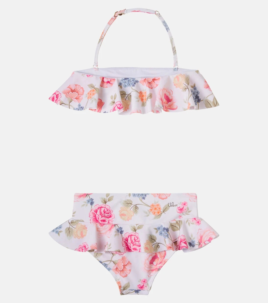 Chloé Kids - Çiçekli fırfırlı bikini