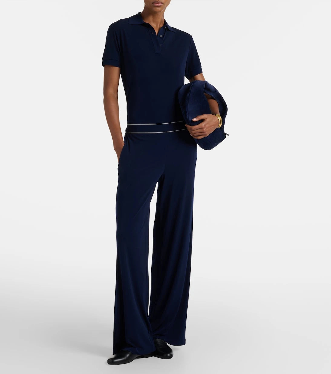 Vince - Mid-rise jersey wide-leg pants