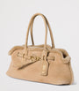 Suede-Shearling Aventure Shoulder Bag