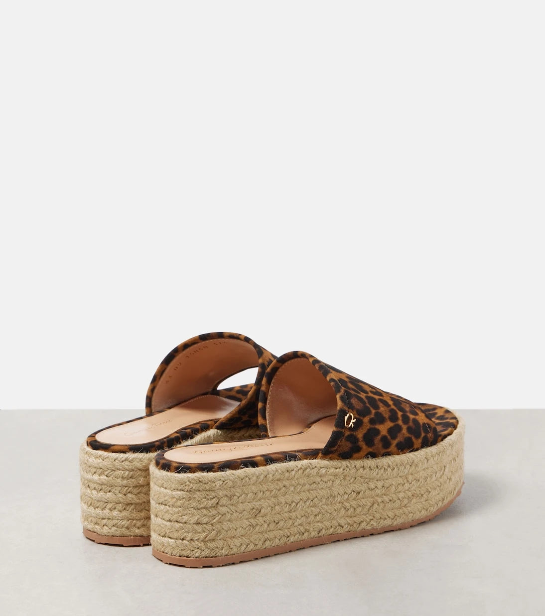 Gianvito Rossi - Leopard-print suede espadrille slides