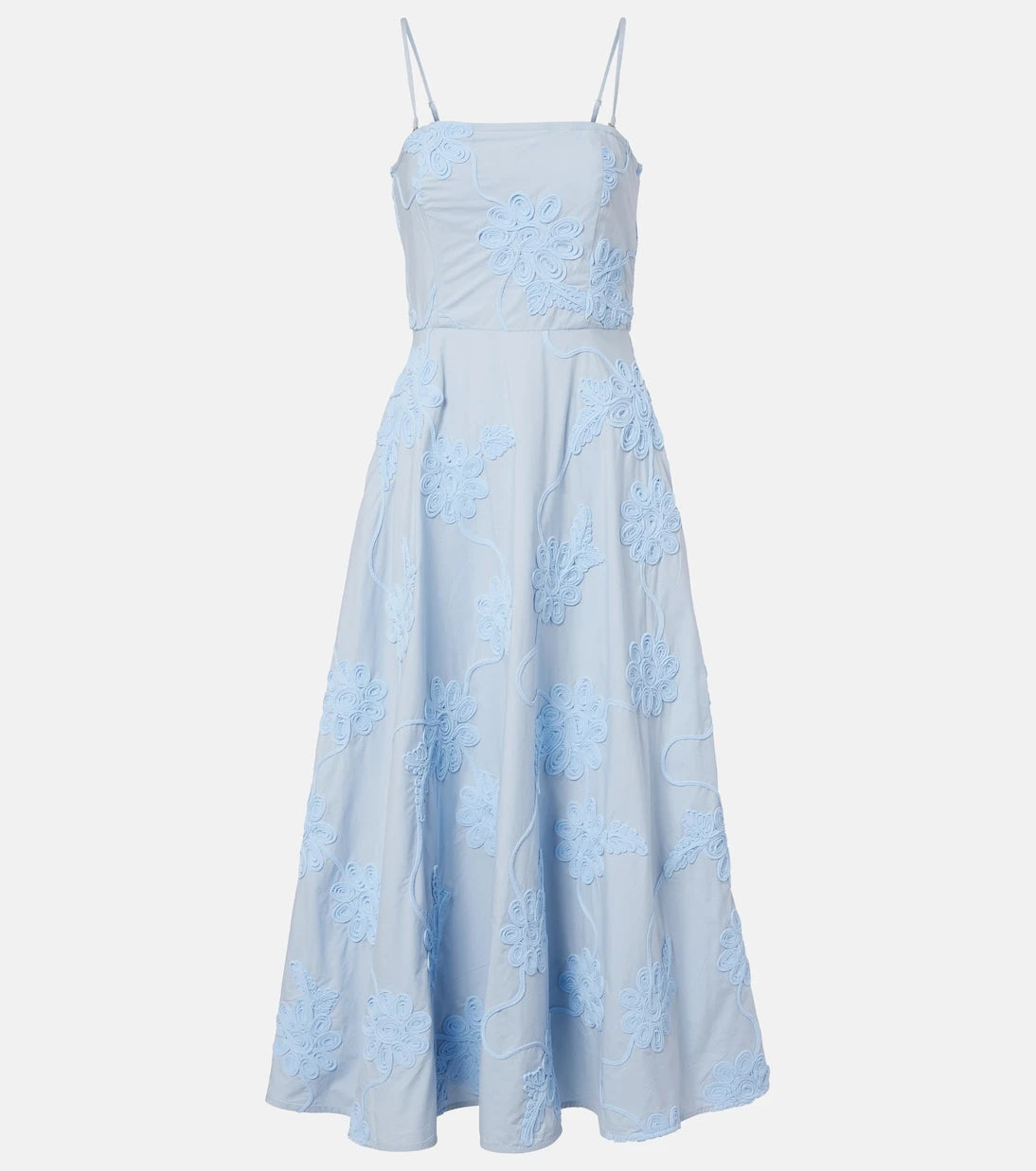 Rotate - Embroidered floral cotton midi dress