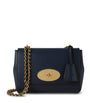 Mulberry Blue Grained Leather Lily Shoulder Bag