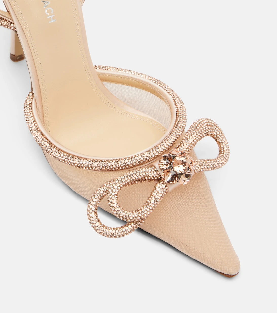 Mach & Mach - Double Bow 110 mesh slingback pumps