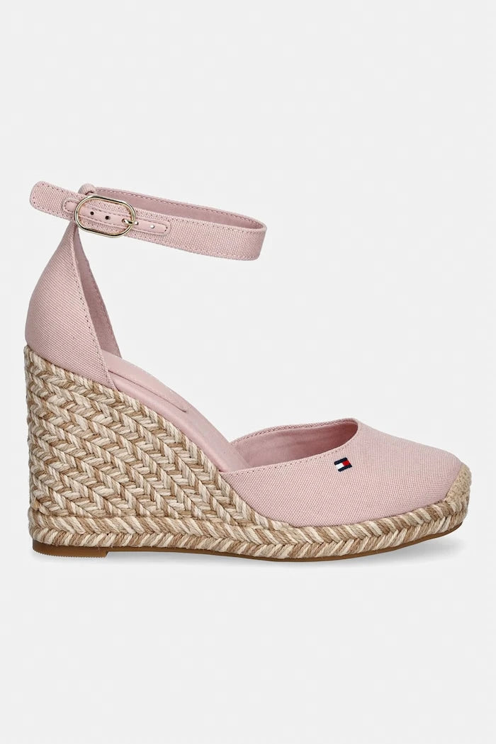 Tommy Hilfiger kadın dolgu topuk espadril FLAG HIGH WEDGE ESPADR CLOSED TOE