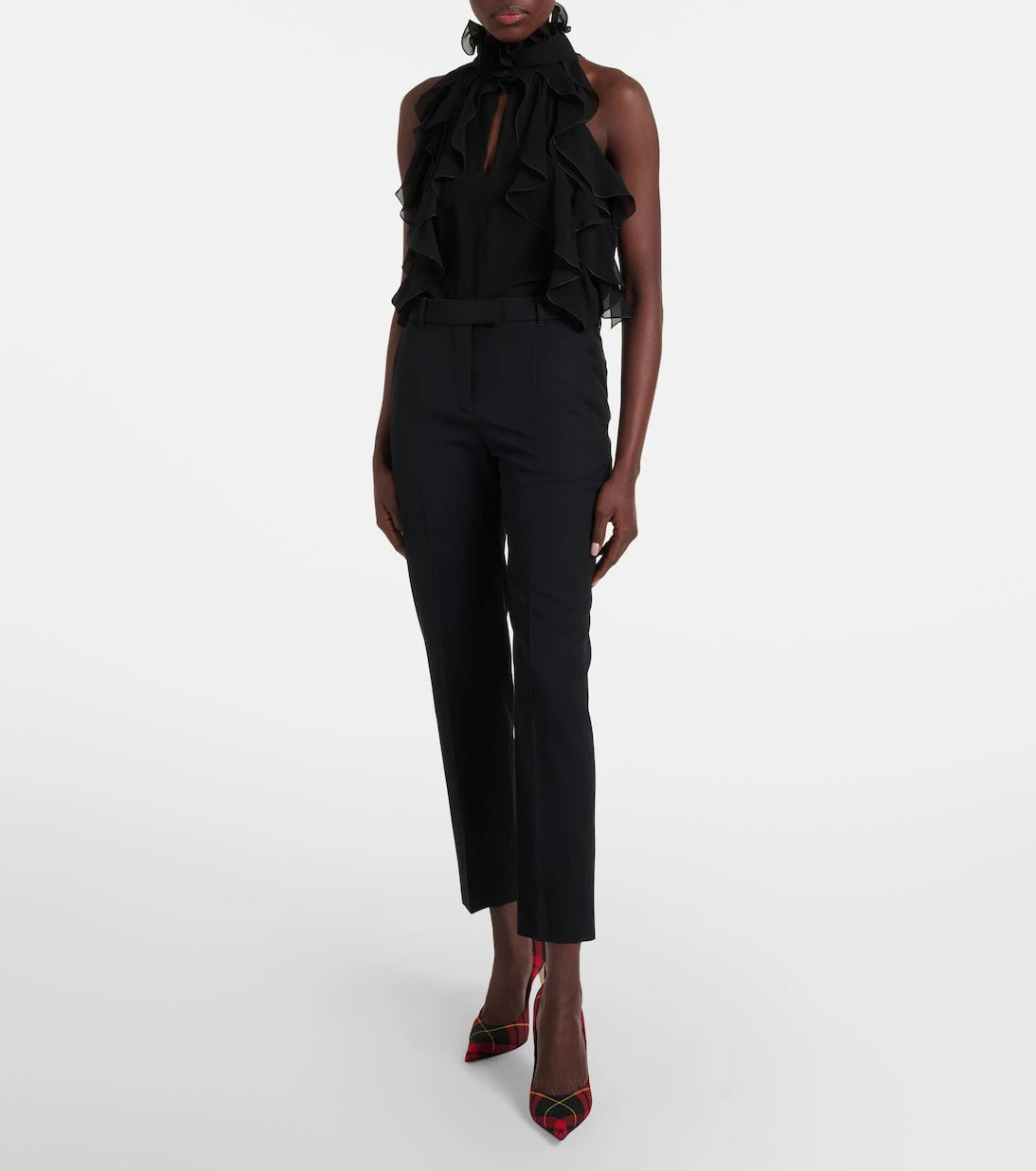 McQueen - Ruffled silk top