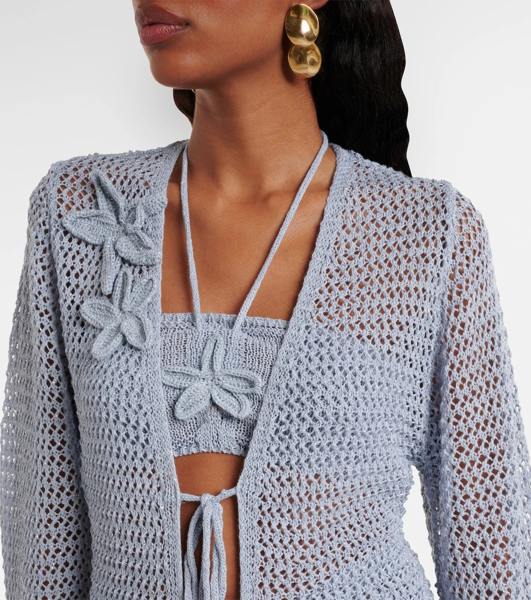 Bananhot - Zorya open-knit lamé beach cover-up