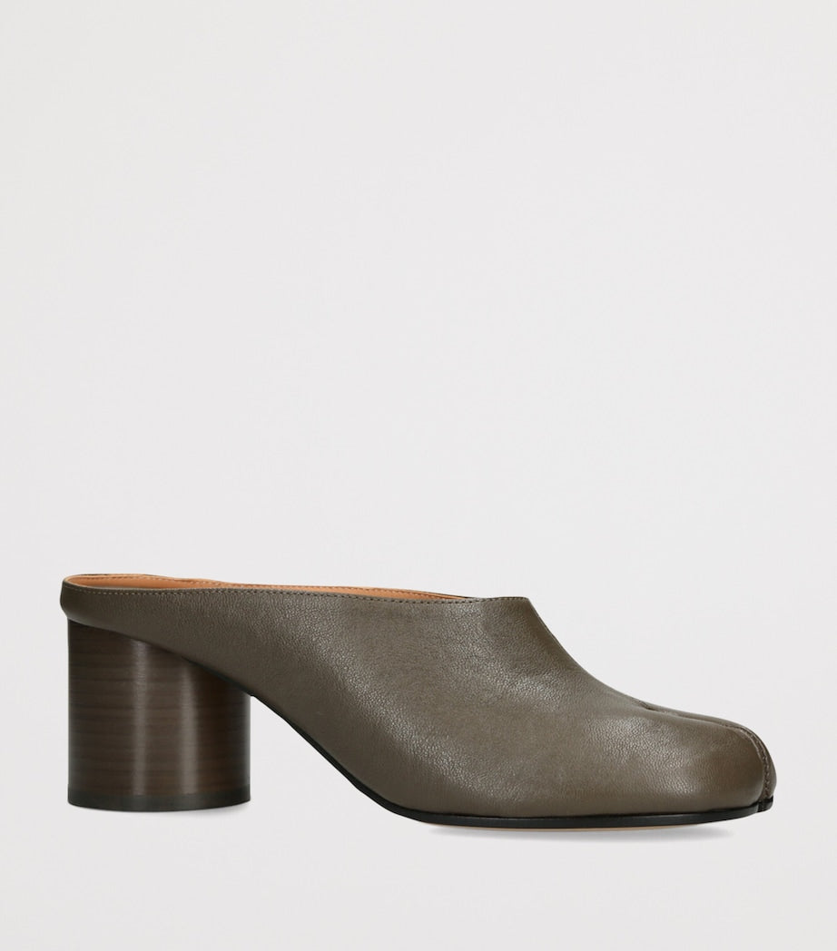 Leather Tabi Heeled Mules 60