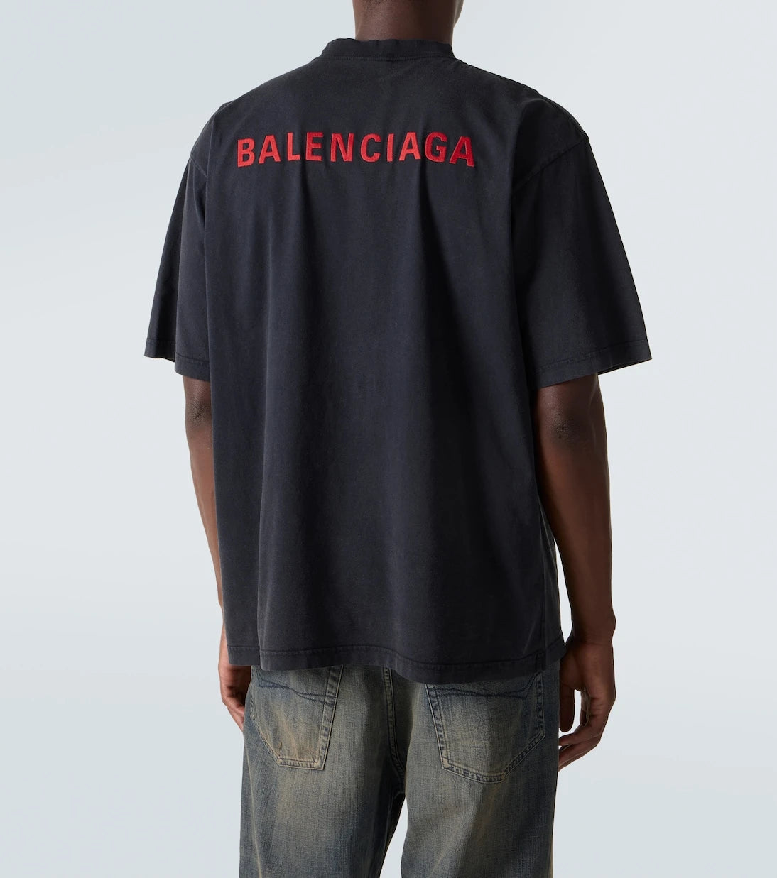 Balenciaga - تي شيرت قطني بشعار الماركة
