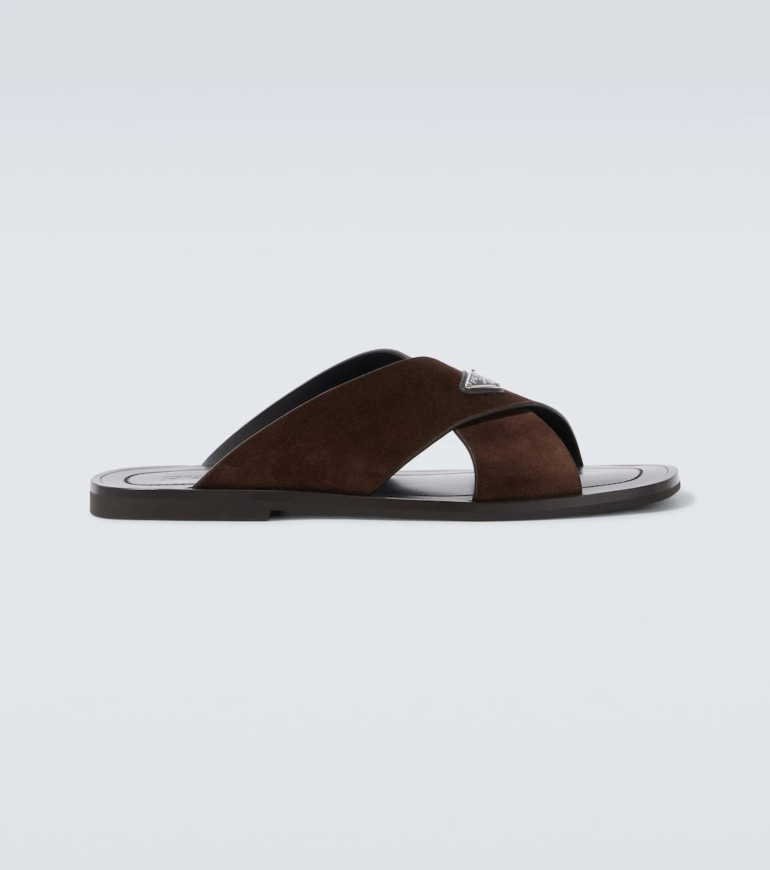 Prada - Logo suede and leather sandals