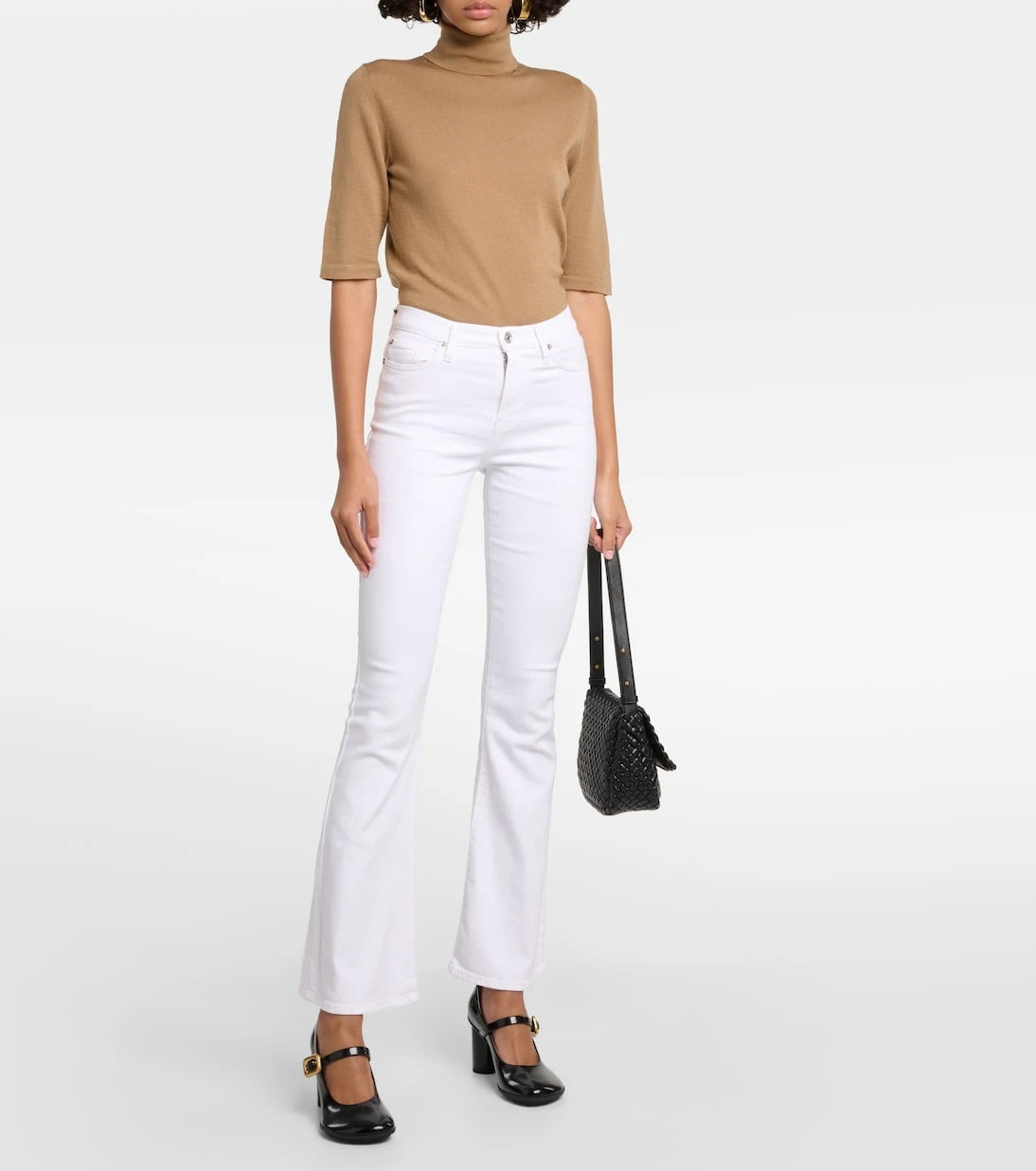 7 For All Mankind - بنطال جينز Ali بقصة flare وخصر مرتفع