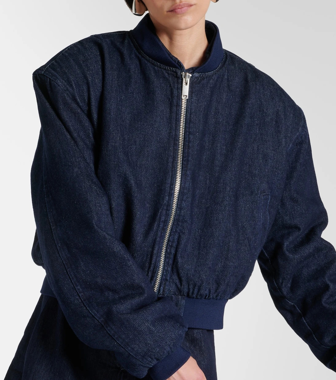 The Frankie Shop - Micky cropped denim bomber jacket