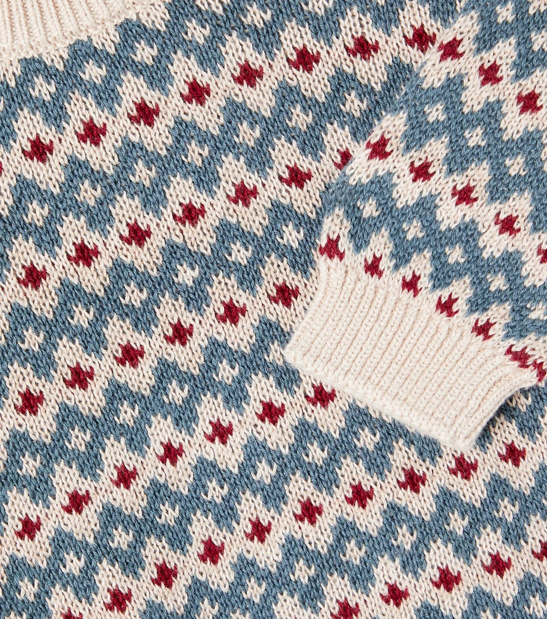 Wheat - Baby Harlow jacquard cotton sweater
