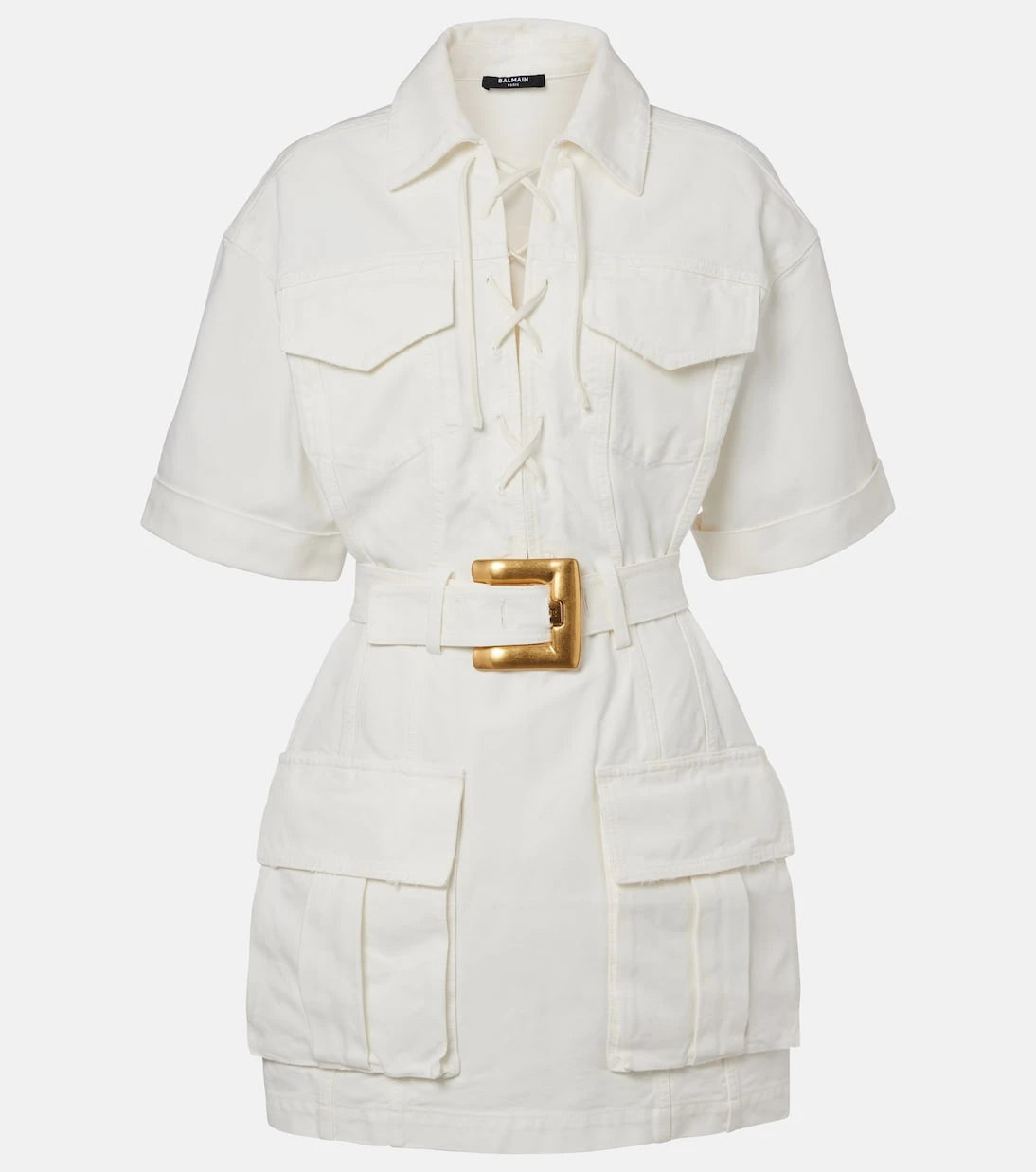 Balmain - Cotton canvas shirt dress