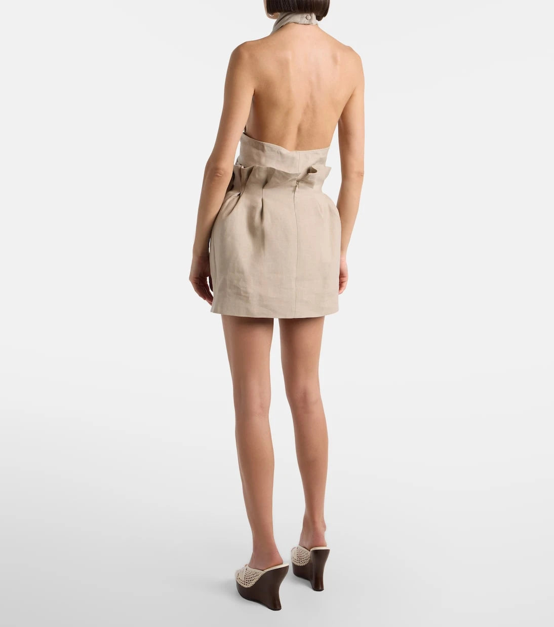 Magda Butrym - Floral-appliqué linen miniskirt
